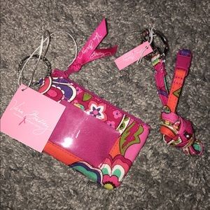 Vera Bradley lanyard and ID keychain